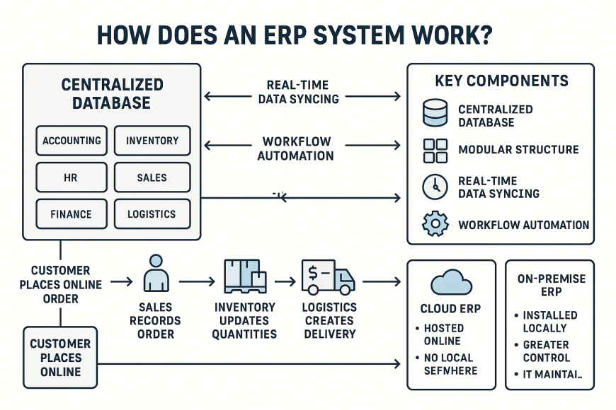 2️⃣ How Does an ERP System Work?