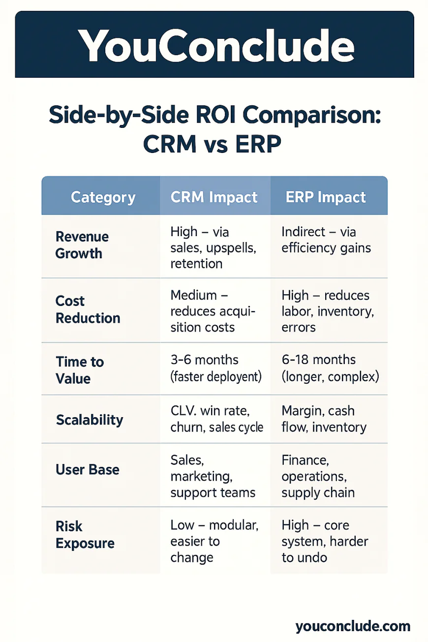 4️⃣ ROI and Business Impact Analysis: Evaluating CRM vs ERP Investments