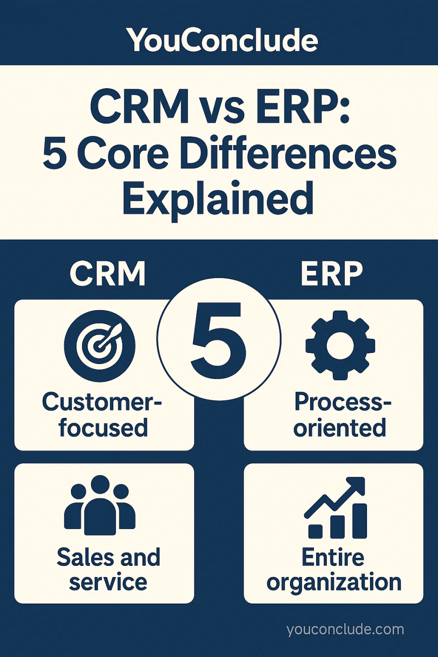 3️⃣ CRM vs ERP: 5 Core Differences Explained