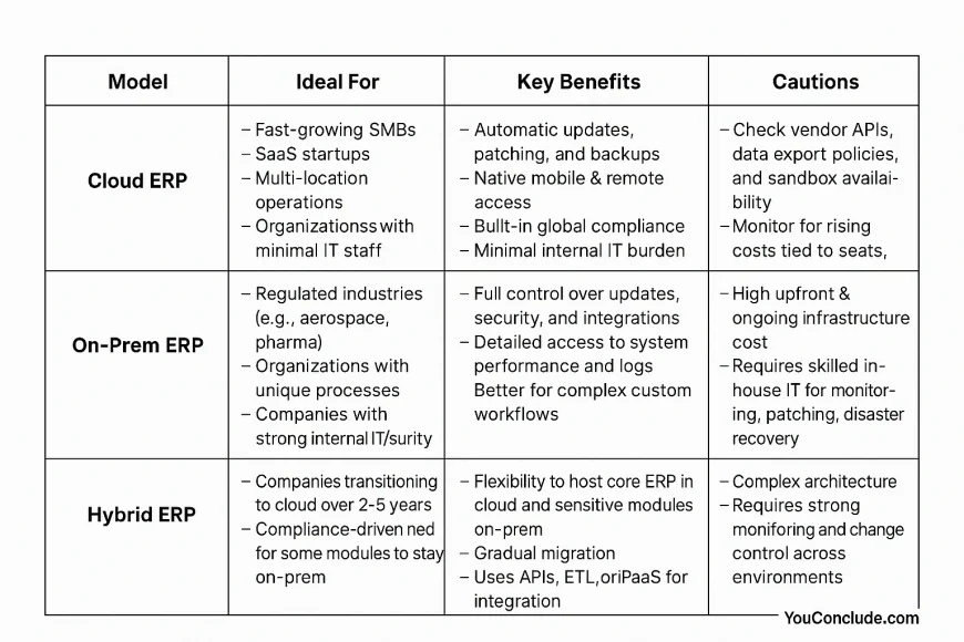 🔷 YouConclude: Which ERP Deployment Model Is Right for You?